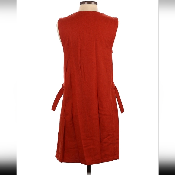 Kate Spade Saturday V Neck Bilateral Bows Size S 45% Wool Red Boho Dress - Picture 2 of 10